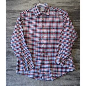 Brooks Brothers XL Regent Flannel Blue Check Gingham Shirt Men XL, Supima Cotton